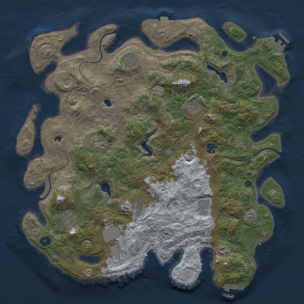 Rust Map: Procedural Map, Size: 4500, Seed: 658772150, 17 Monuments