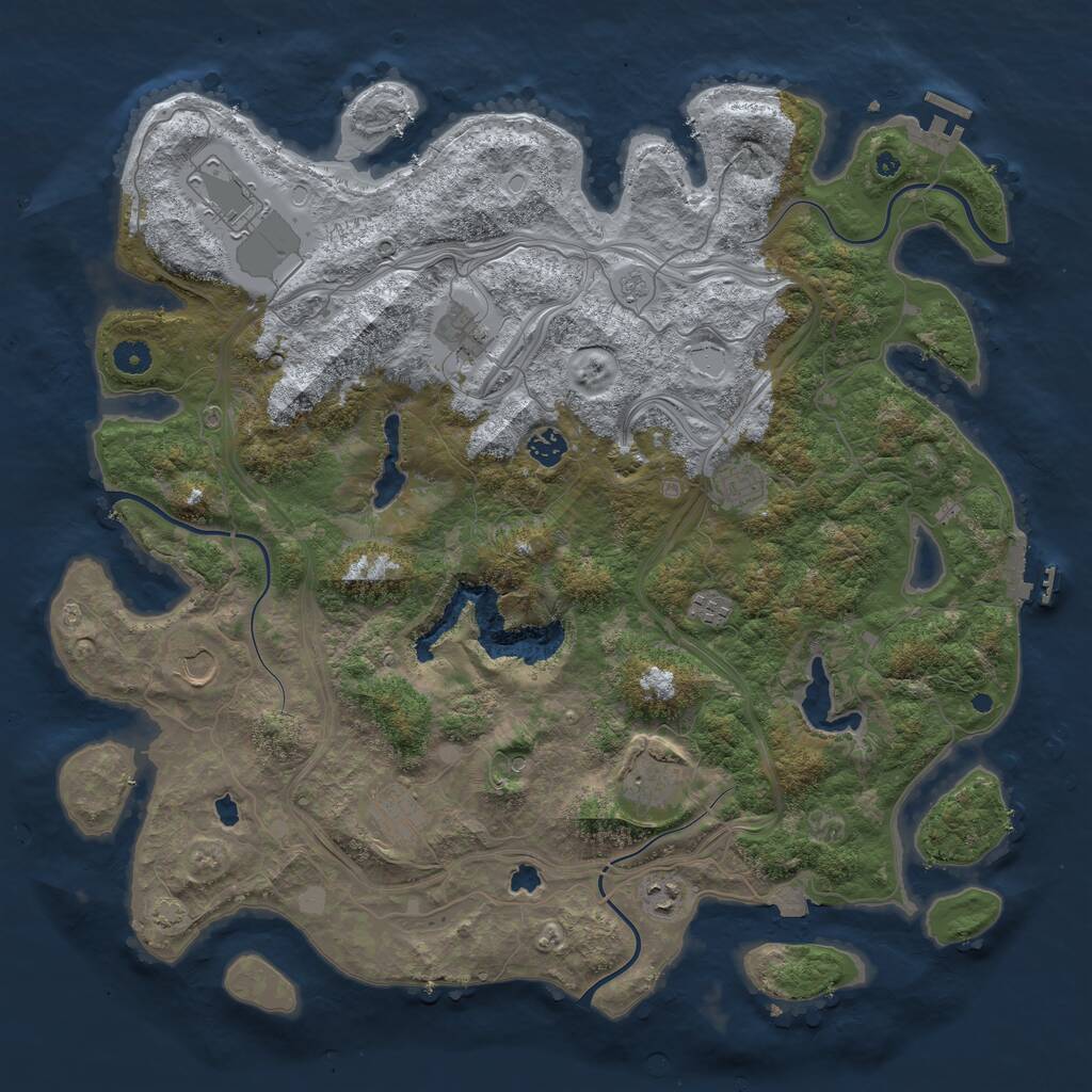Rust Map: Procedural Map, Size: 4500, Seed: 396784409, 15 Monuments