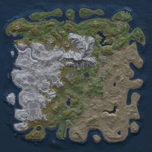 Thumbnail Rust Map: Procedural Map, Size: 5000, Seed: 1785102341, 17 Monuments