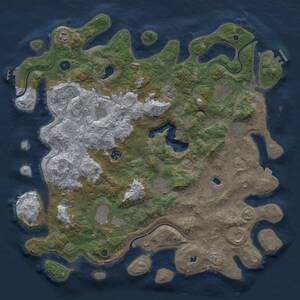 Thumbnail Rust Map: Procedural Map, Size: 4500, Seed: 749719166, 16 Monuments