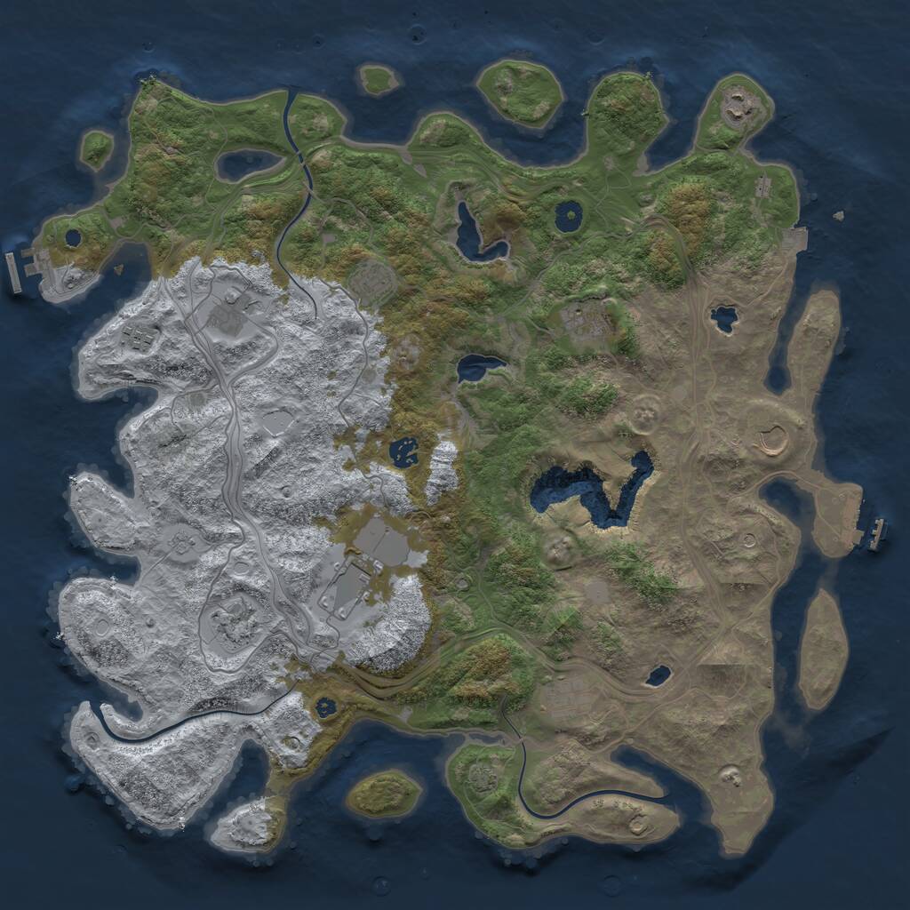 Rust Map: Procedural Map, Size: 4500, Seed: 20241006, 16 Monuments