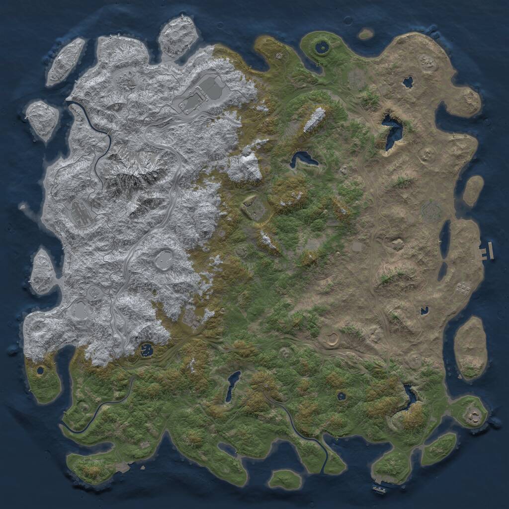 Rust Map: Procedural Map, Size: 6000, Seed: 5269183, 17 Monuments