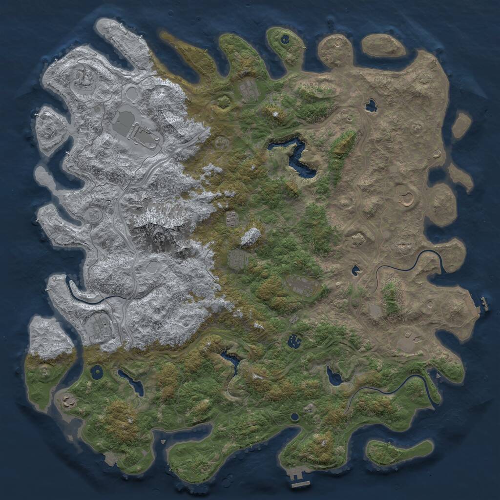 Rust Map: Procedural Map, Size: 5500, Seed: 19255, 17 Monuments