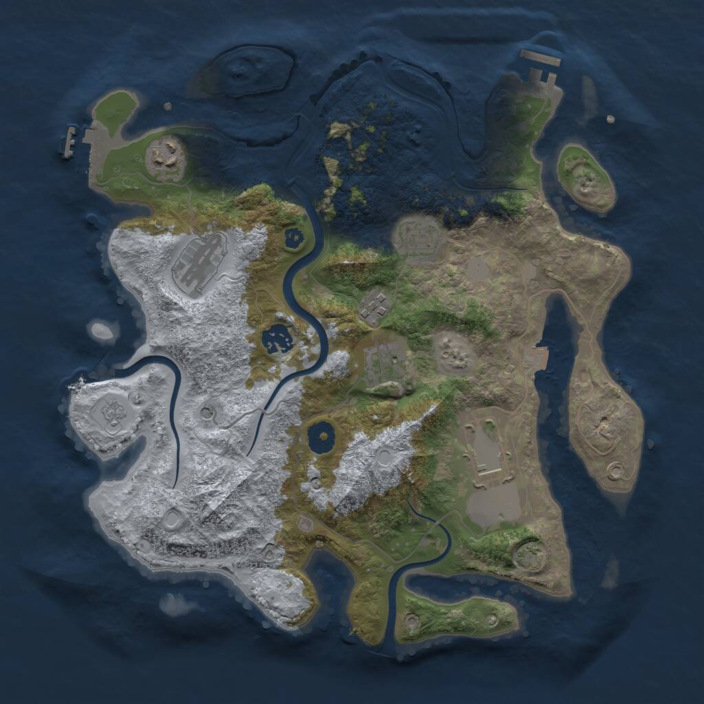 Rust Map: Procedural Map, Size: 3500, Seed: 1537355173, 13 Monuments