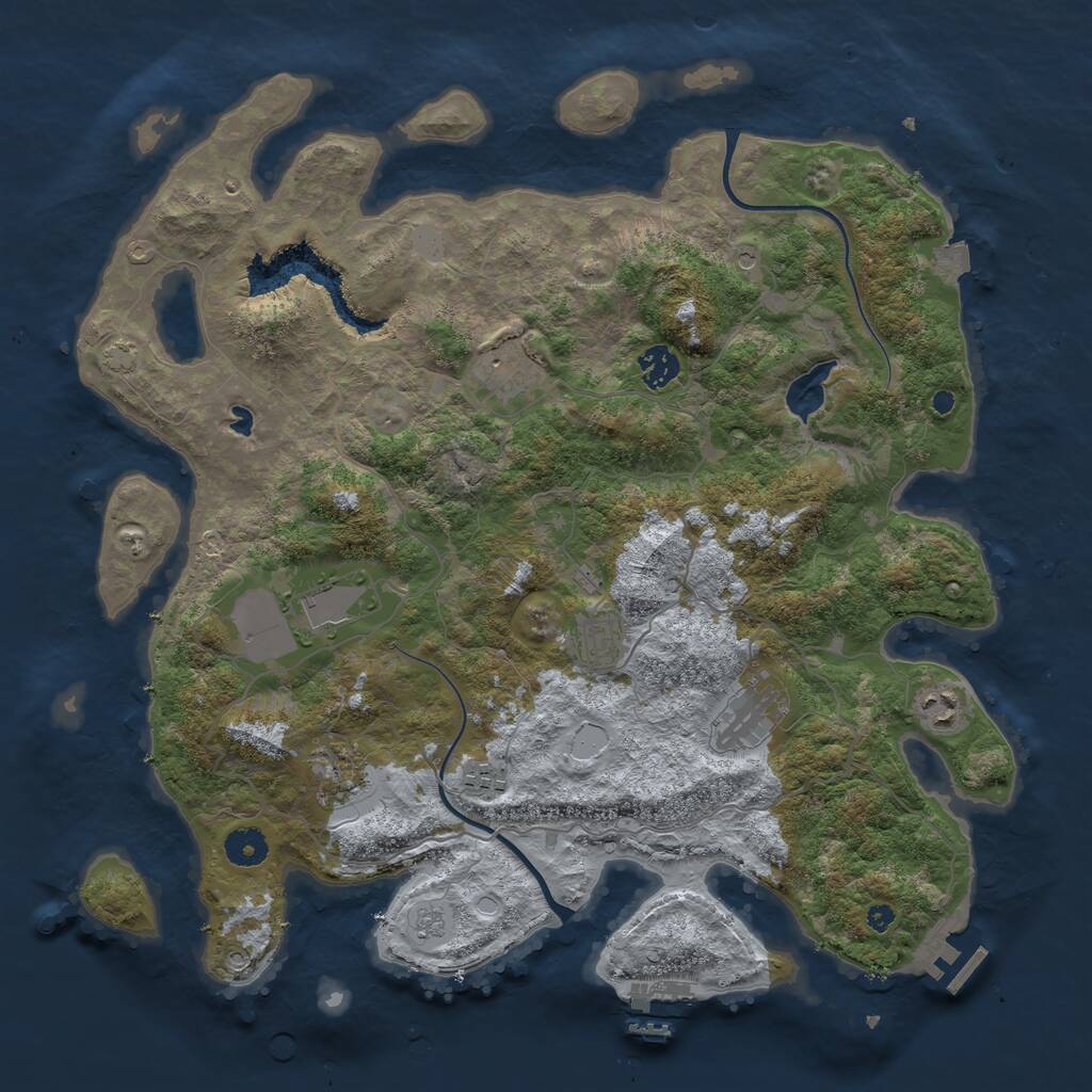Rust Map: Procedural Map, Size: 4000, Seed: 49767492, 16 Monuments
