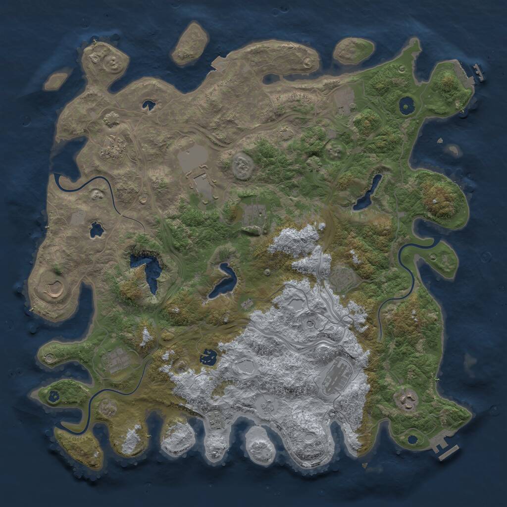 Rust Map: Procedural Map, Size: 4500, Seed: 248211150, 17 Monuments