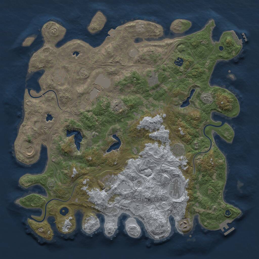 Rust Map: Procedural Map, Size: 4500, Seed: 248211150, 18 Monuments
