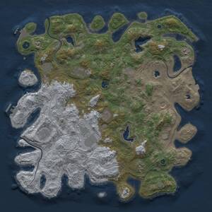 Thumbnail Rust Map: Procedural Map, Size: 4500, Seed: 1200712992, 17 Monuments