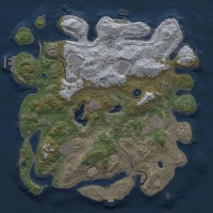 Thumbnail Rust Map: Procedural Map, Size: 4000, Seed: 453300438, 13 Monuments