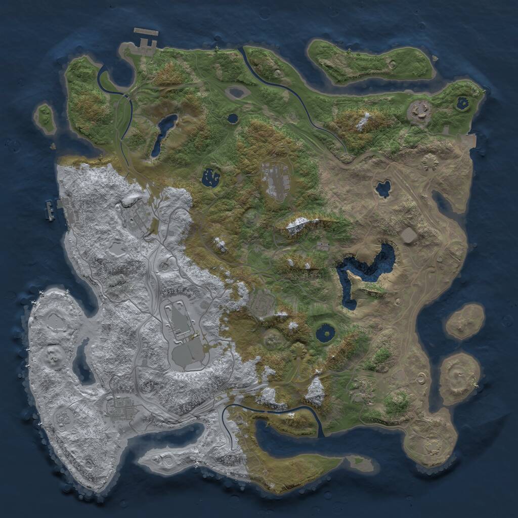 Rust Map: Procedural Map, Size: 4250, Seed: 1997941889, 14 Monuments