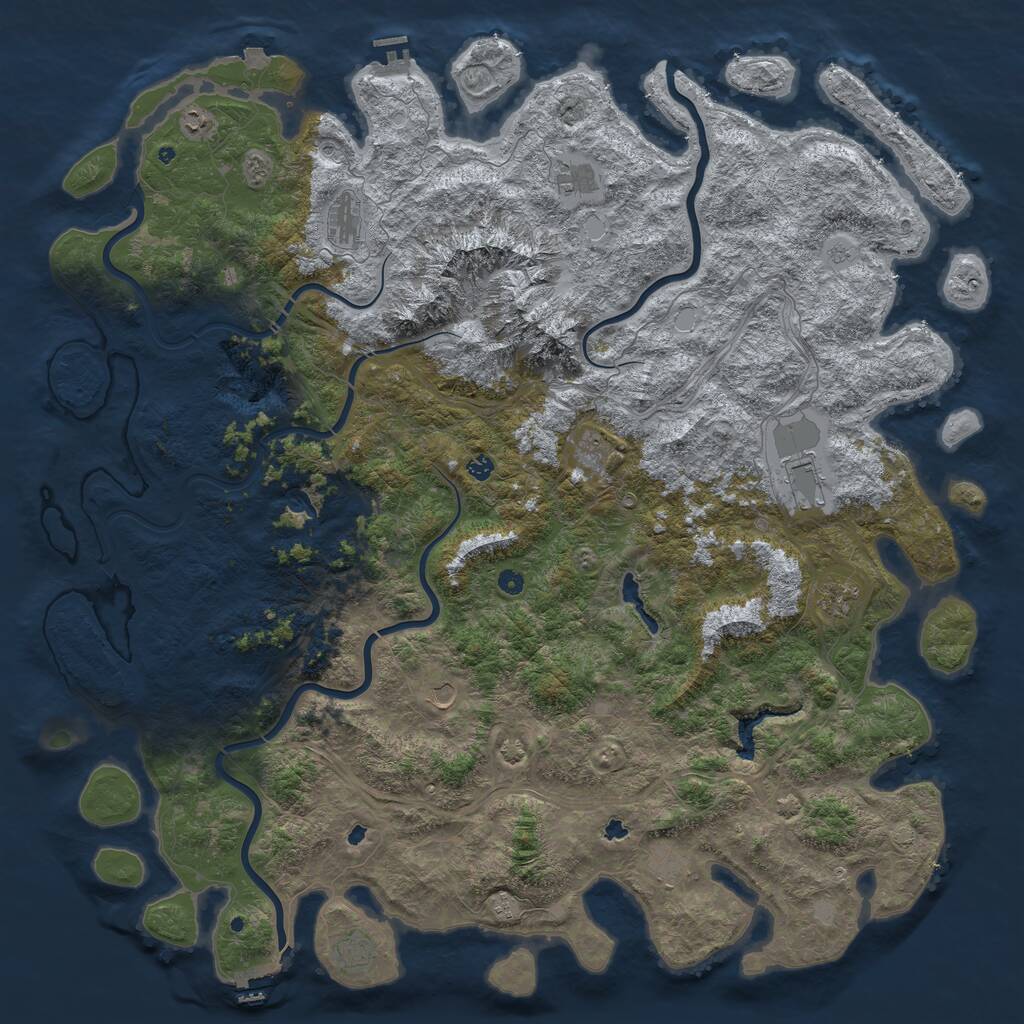 Rust Map: Procedural Map, Size: 6000, Seed: 13916, 17 Monuments