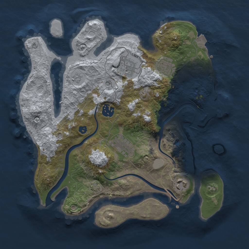 Rust Map: Procedural Map, Size: 3000, Seed: 1395458610, 11 Monuments