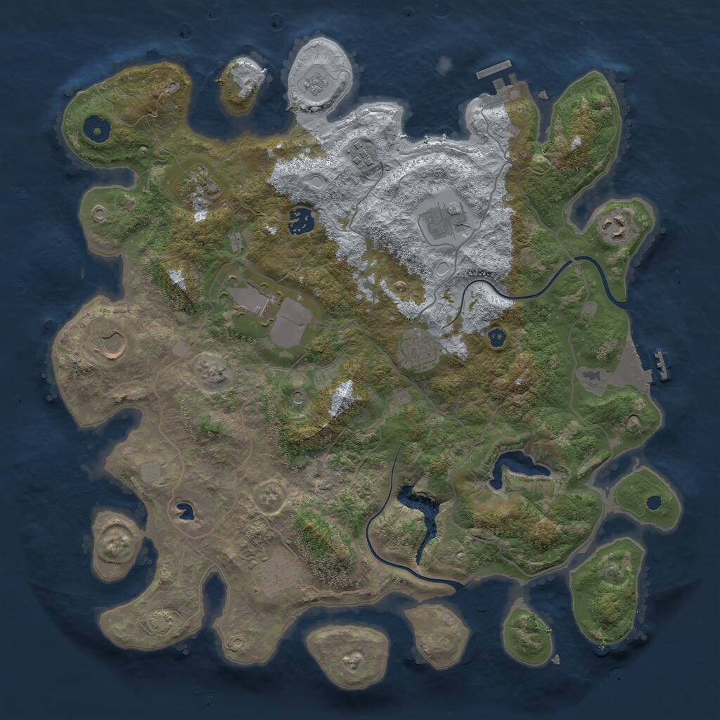 Rust Map: Procedural Map, Size: 4000, Seed: 1000367823, 15 Monuments