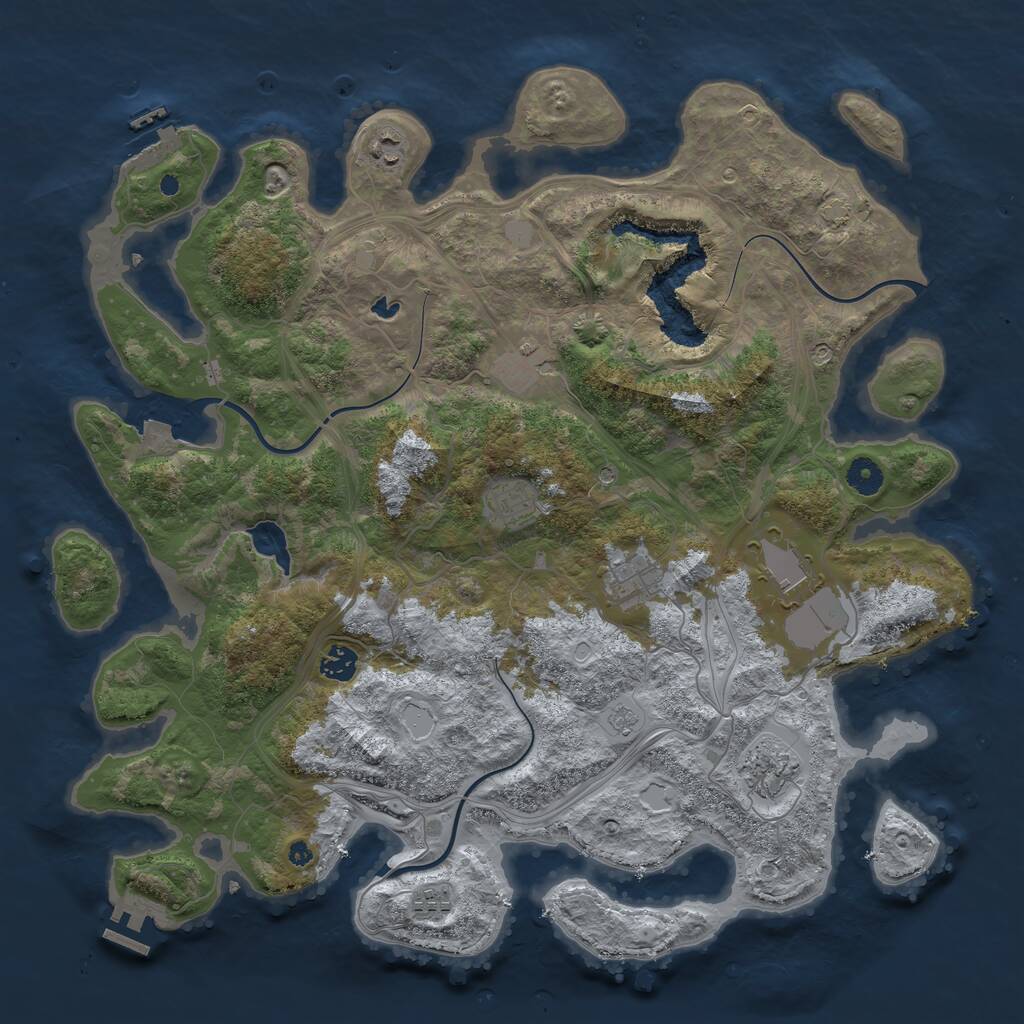 Rust Map: Procedural Map, Size: 4250, Seed: 556307209, 14 Monuments