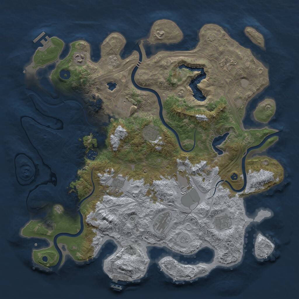 Rust Map: Procedural Map, Size: 4250, Seed: 556307209, 16 Monuments