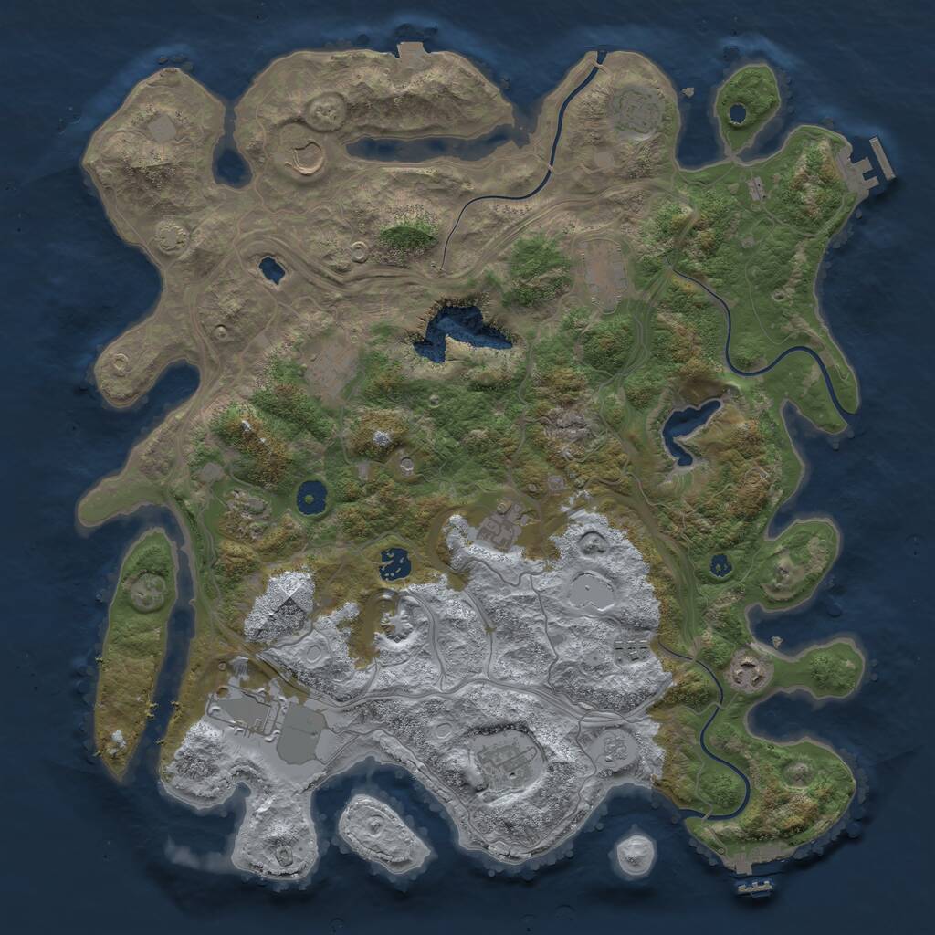 Rust Map: Procedural Map, Size: 4250, Seed: 2054380008, 17 Monuments