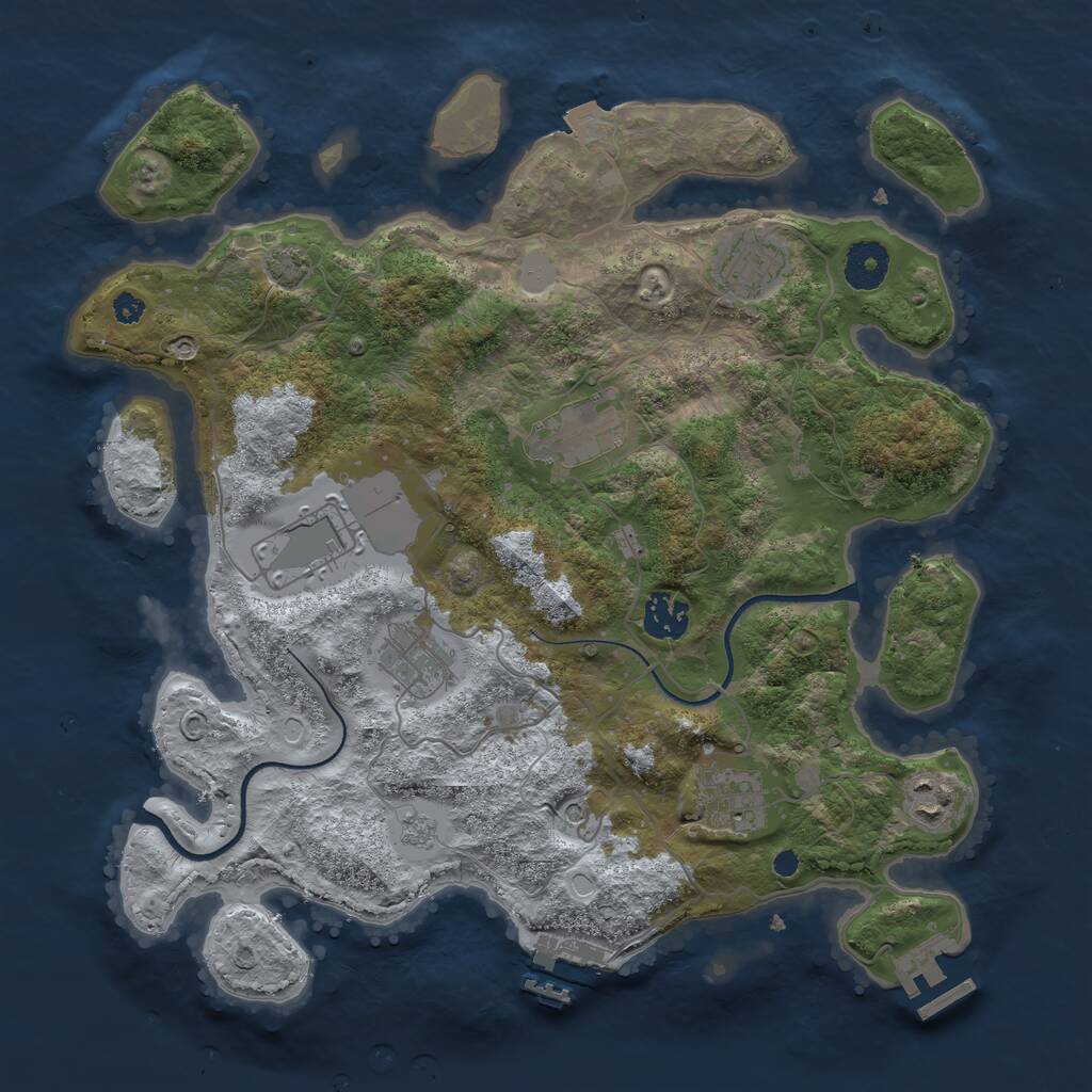 Rust Map: Procedural Map, Size: 3500, Seed: 56379043, 13 Monuments