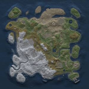 Thumbnail Rust Map: Procedural Map, Size: 3500, Seed: 56379043, 13 Monuments