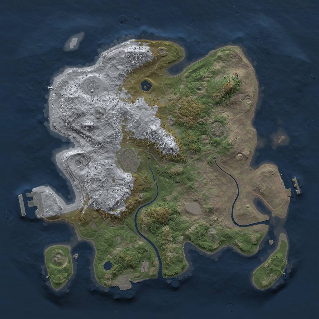 Rust Map: Procedural Map, Size: 3000, Seed: 1361415302, 7 Monuments