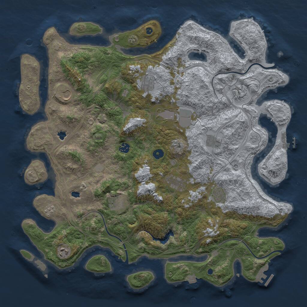 Rust Map: Procedural Map, Size: 4500, Seed: 2654899, 17 Monuments