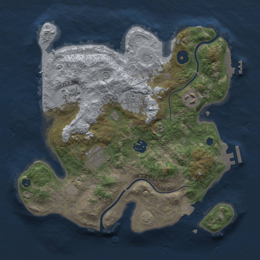 Rust Map: Procedural Map, Size: 3000, Seed: 1469034496, 11 Monuments