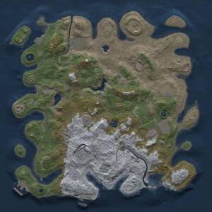 Thumbnail Rust Map: Procedural Map, Size: 4000, Seed: 673826, 14 Monuments