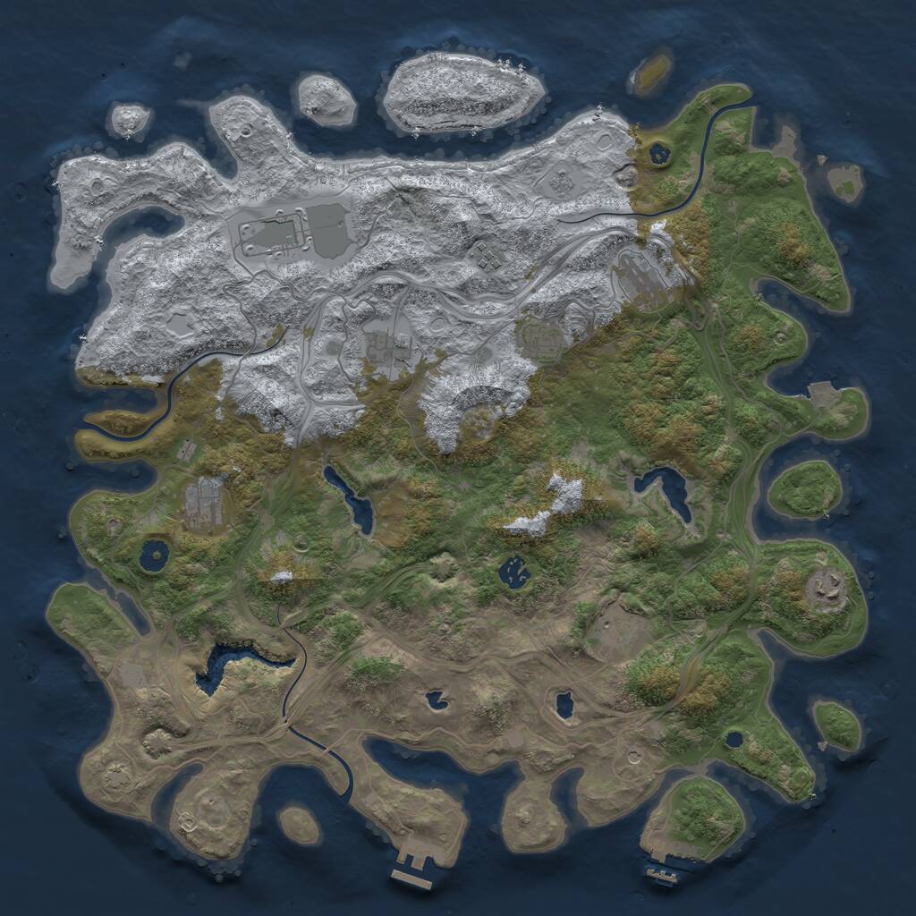 Rust Map: Procedural Map, Size: 4500, Seed: 907427076, 15 Monuments