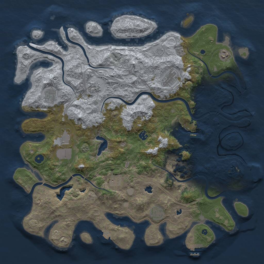 Rust Map: Procedural Map, Size: 4500, Seed: 907427076, 15 Monuments
