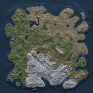 Thumbnail Rust Map: Procedural Map, Size: 4500, Seed: 1016343224, 16 Monuments