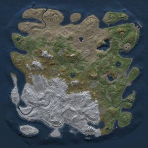 Thumbnail Rust Map: Procedural Map, Size: 4300, Seed: 890648341, 15 Monuments