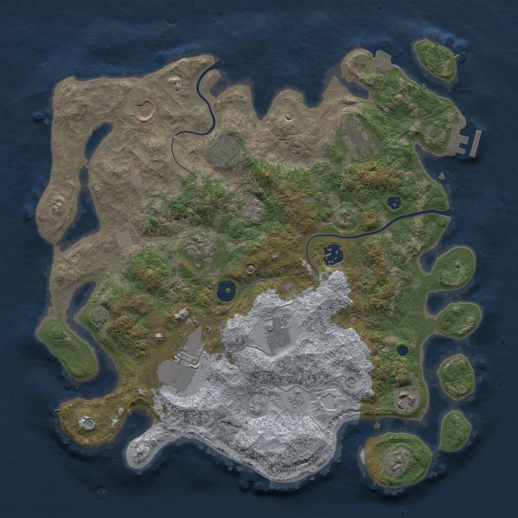 Rust Map: Procedural Map, Size: 3800, Seed: 54554, 14 Monuments