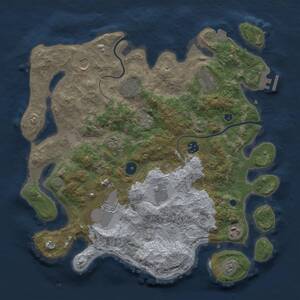 Thumbnail Rust Map: Procedural Map, Size: 3800, Seed: 54554, 14 Monuments