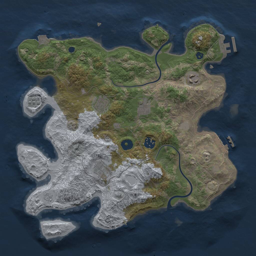 Rust Map: Procedural Map, Size: 3400, Seed: 6942069, 12 Monuments