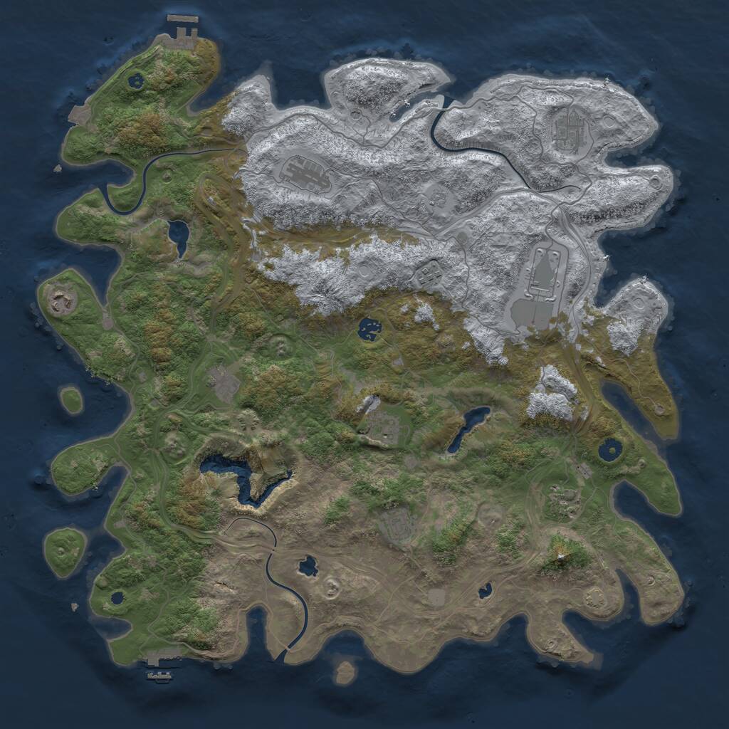 Rust Map: Procedural Map, Size: 4750, Seed: 155915191, 16 Monuments