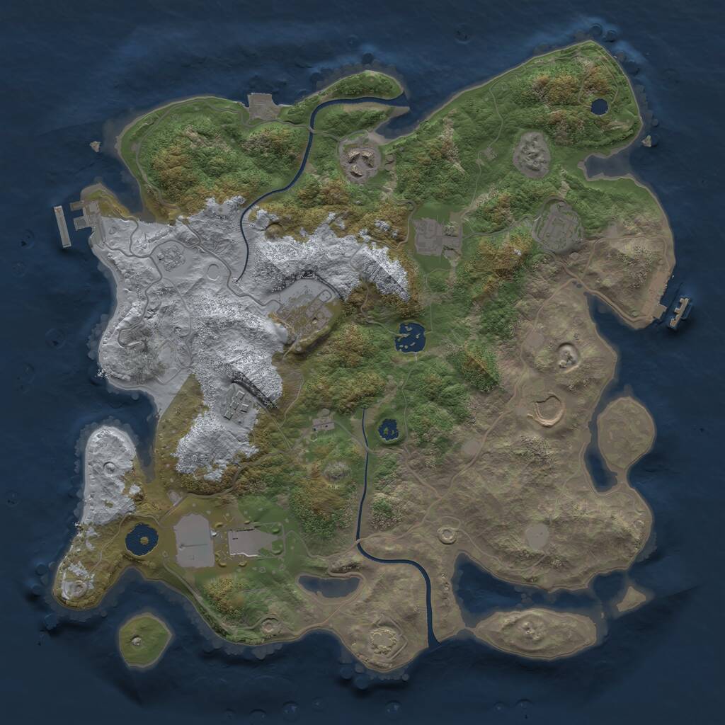 Rust Map: Procedural Map, Size: 3500, Seed: 6978, 13 Monuments