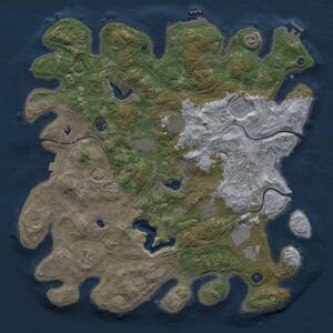 Thumbnail Rust Map: Procedural Map, Size: 4500, Seed: 853645228, 16 Monuments