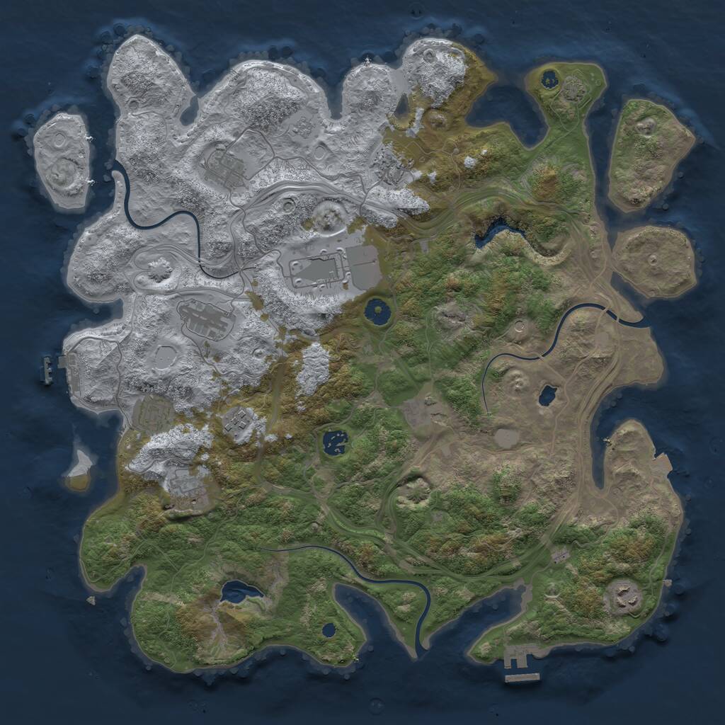 Rust Map: Procedural Map, Size: 4250, Seed: 1334593452, 16 Monuments