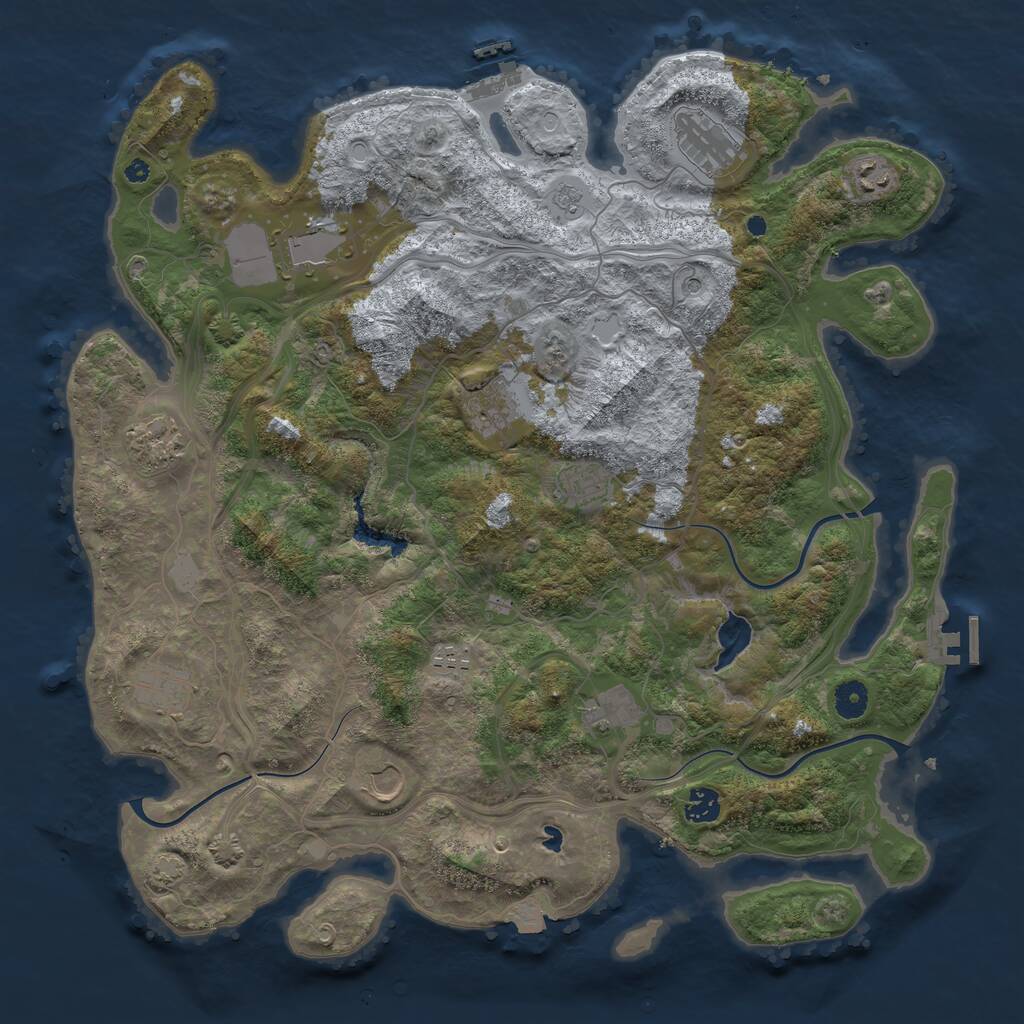 Rust Map: Procedural Map, Size: 4250, Seed: 280981427, 17 Monuments