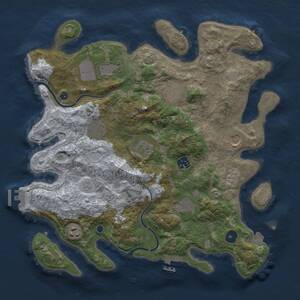 Thumbnail Rust Map: Procedural Map, Size: 3750, Seed: 1606796870, 15 Monuments