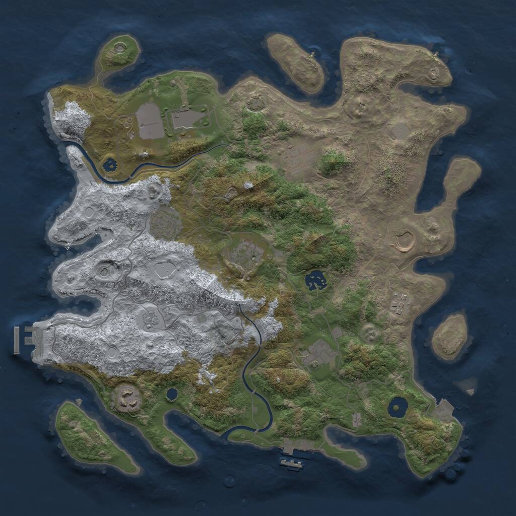 Rust Map: Procedural Map, Size: 3750, Seed: 1606796870, 15 Monuments