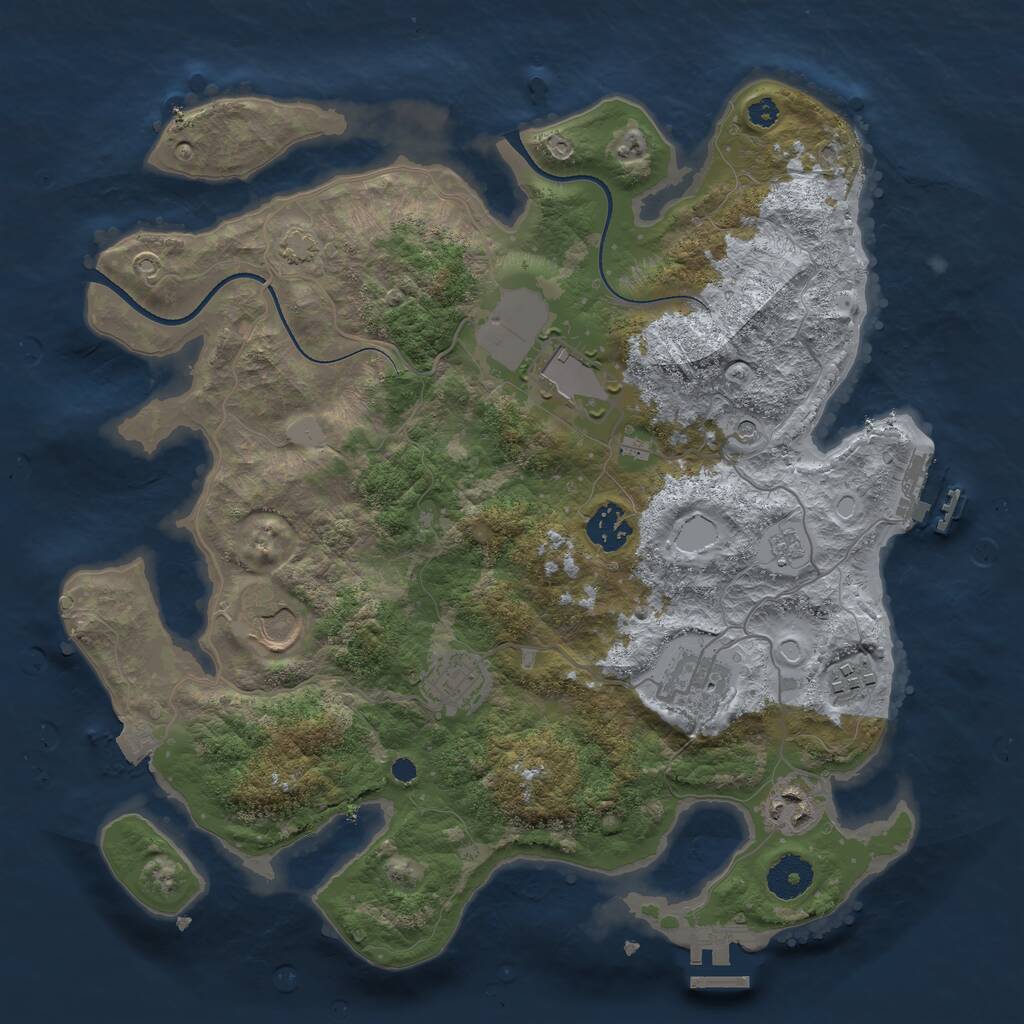 Rust Map: Procedural Map, Size: 3500, Seed: 204124, 13 Monuments