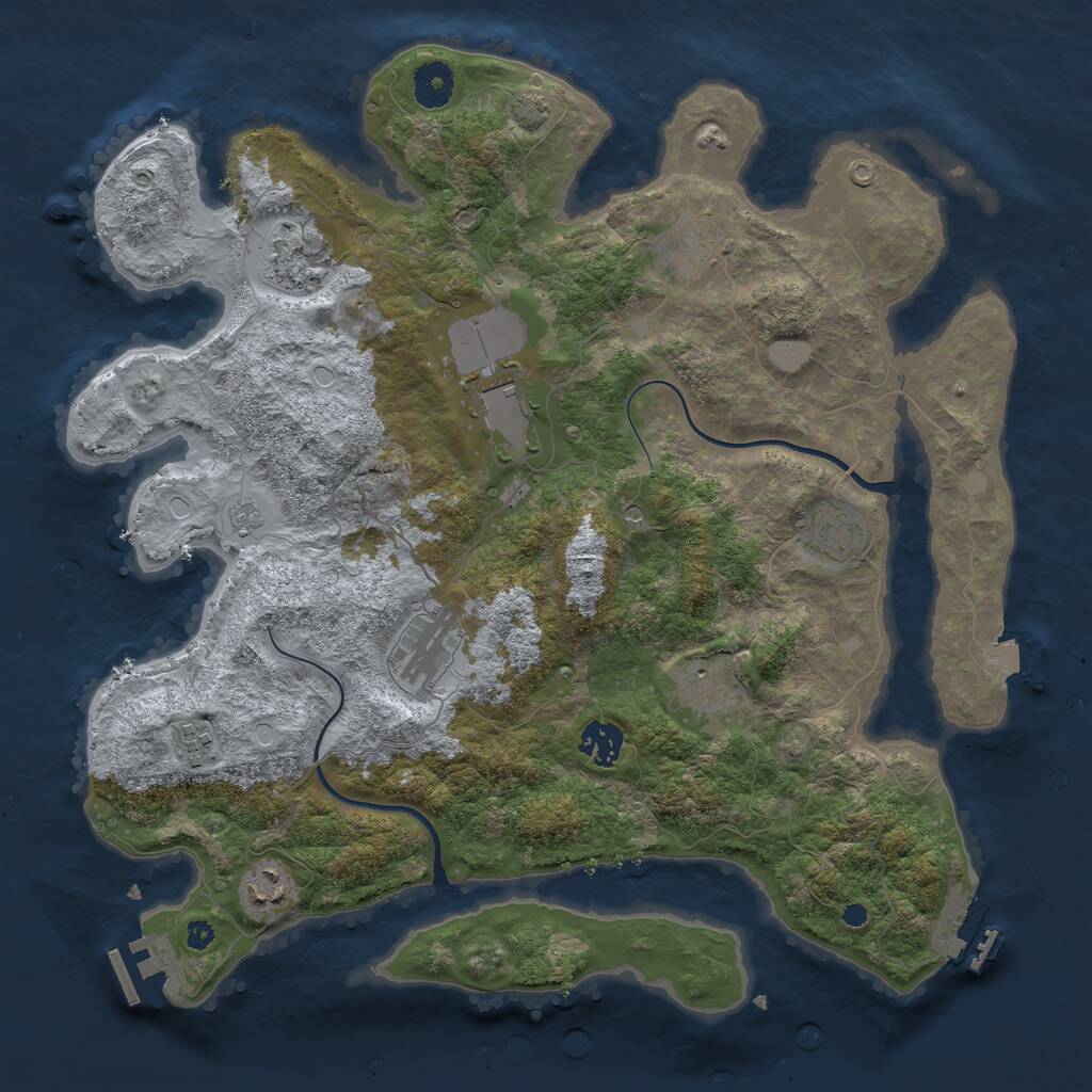 Rust Map: Procedural Map, Size: 3750, Seed: 943385680, 15 Monuments