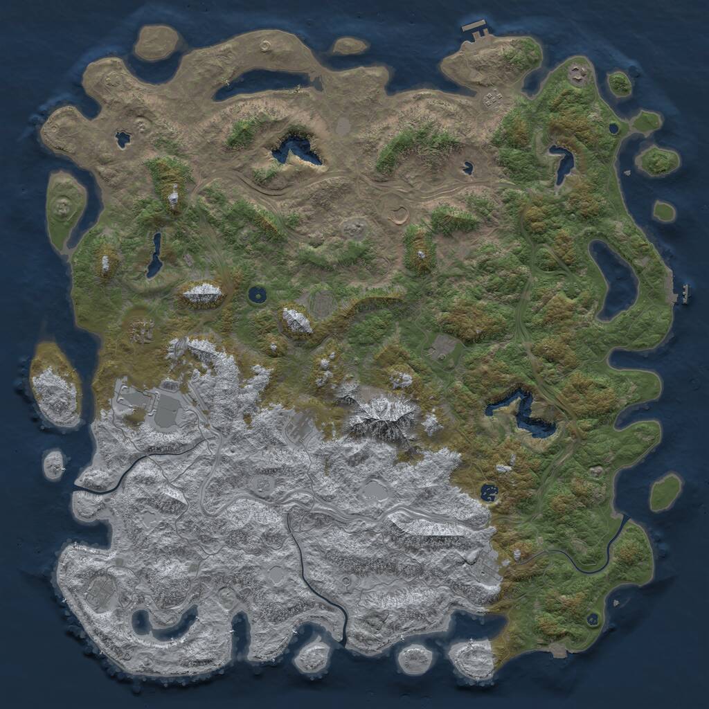 Rust Map: Procedural Map, Size: 6000, Seed: 139506985, 17 Monuments