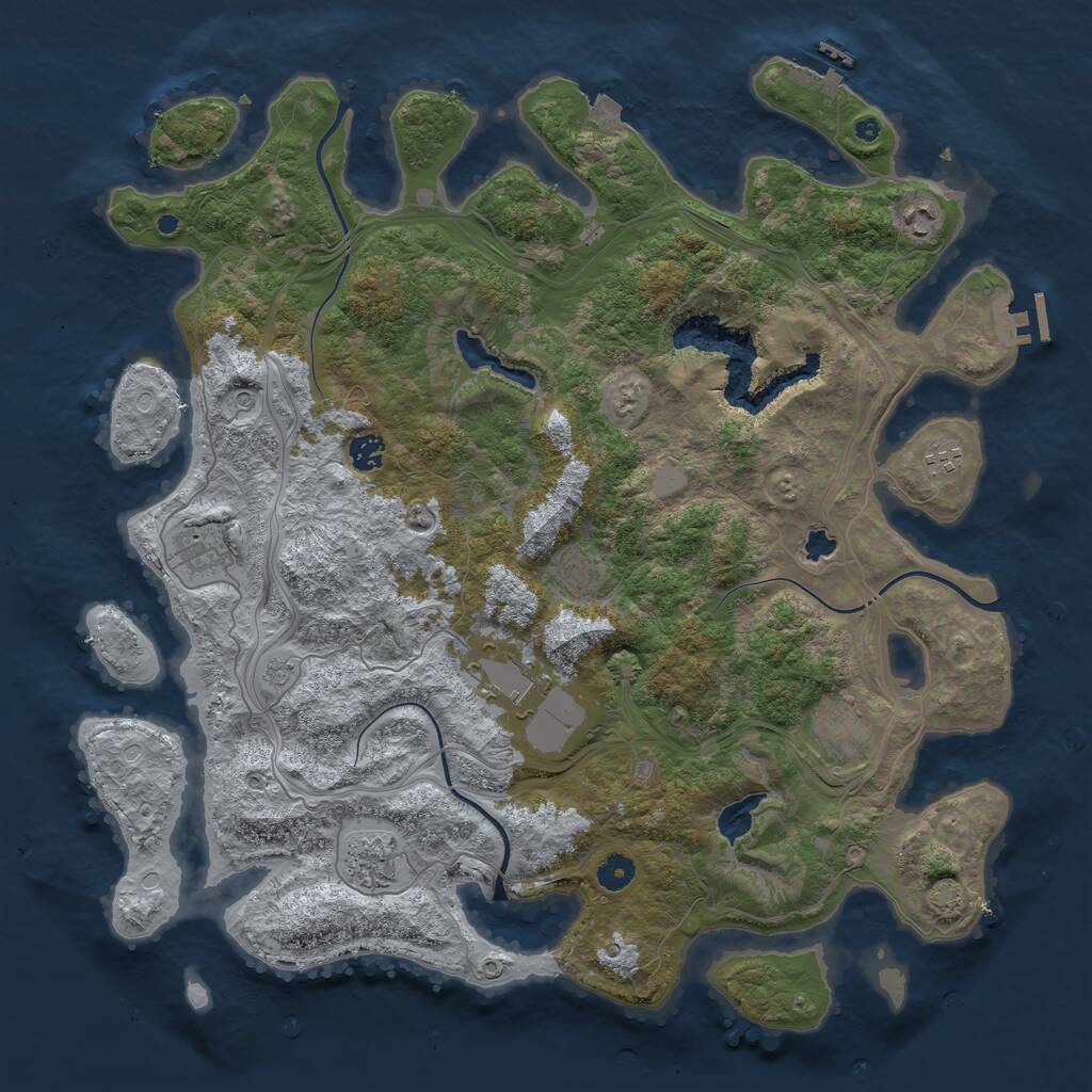 Rust Map: Procedural Map, Size: 4500, Seed: 1648066642, 14 Monuments