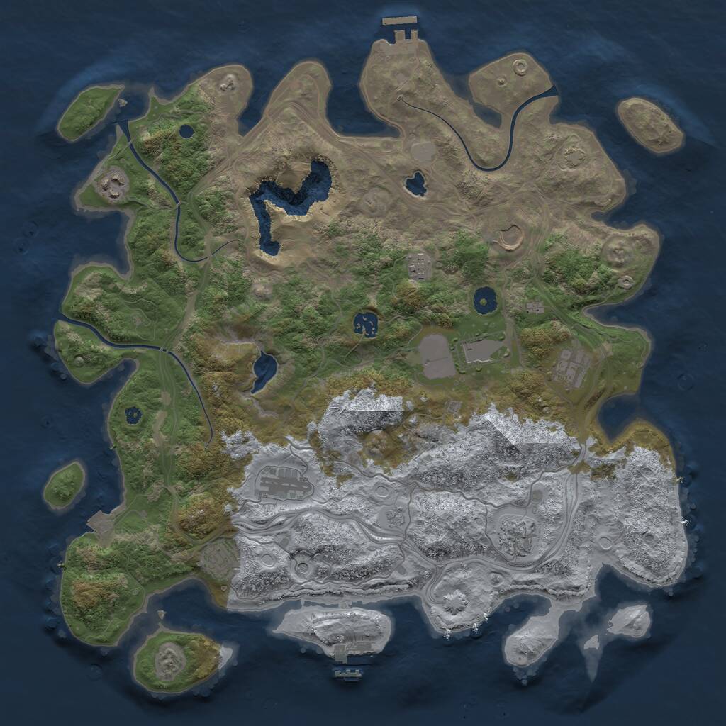 Rust Map: Procedural Map, Size: 4250, Seed: 176561030, 17 Monuments