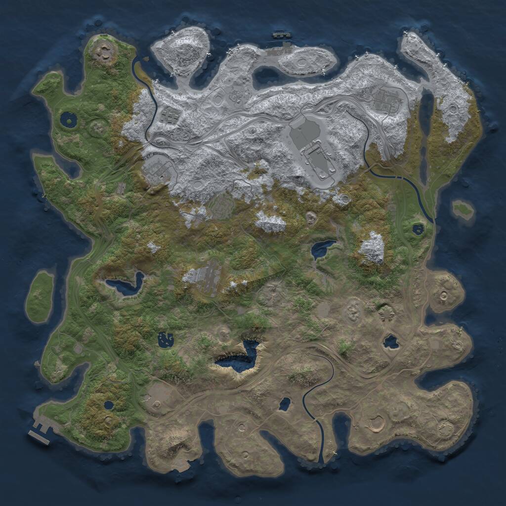 Rust Map: Procedural Map, Size: 4500, Seed: 193, 16 Monuments