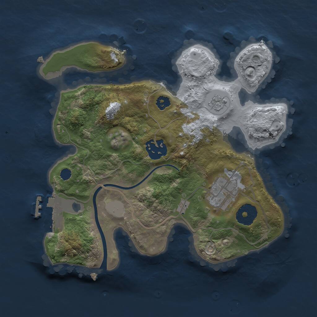 Rust Map: Procedural Map, Size: 2300, Seed: 473997987, 5 Monuments