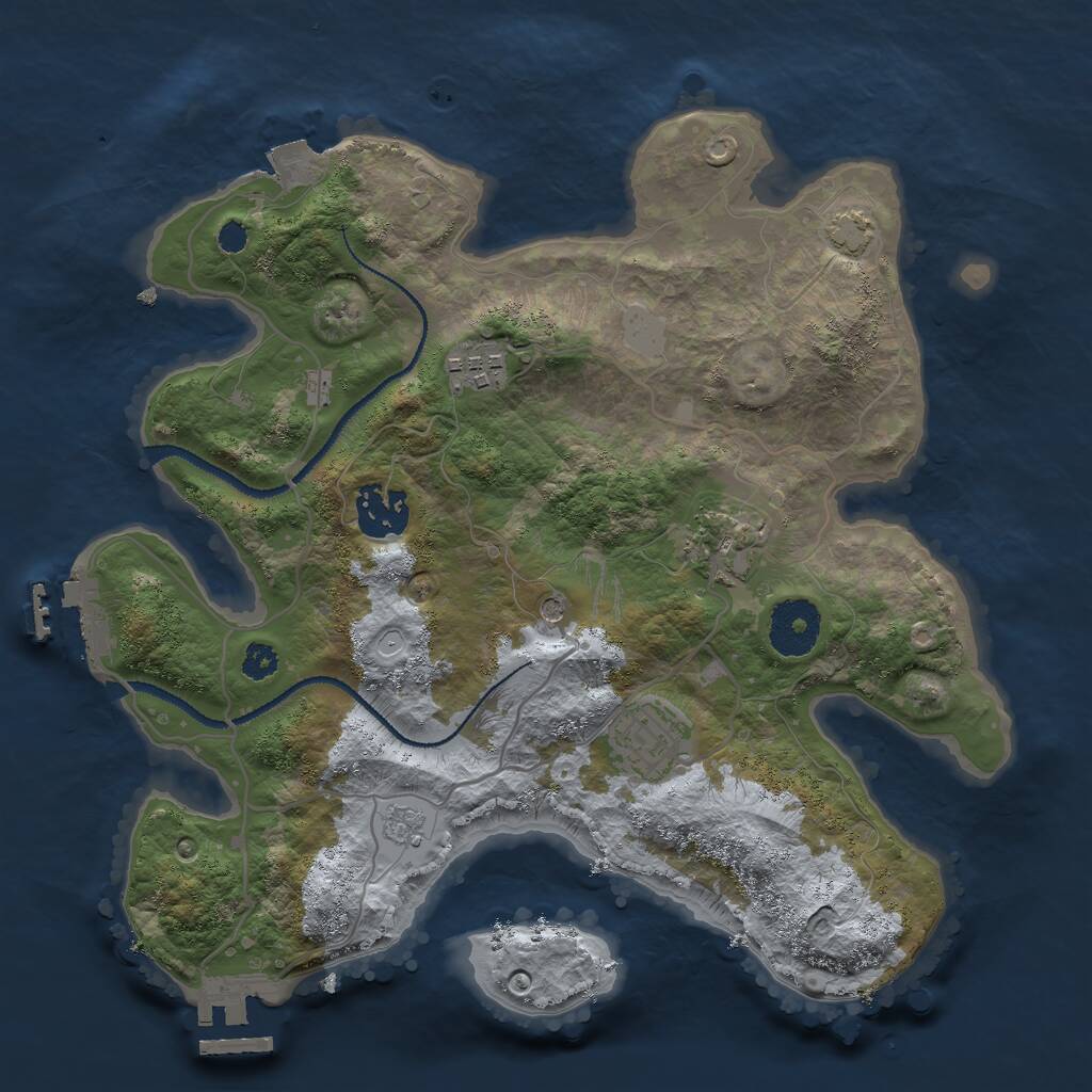 Rust Map: Procedural Map, Size: 3000, Seed: 6749813, 10 Monuments