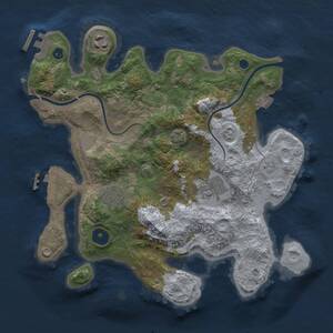 Thumbnail Rust Map: Procedural Map, Size: 3000, Seed: 32526, 8 Monuments