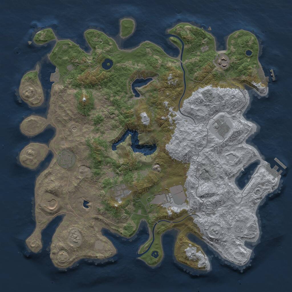 Rust Map: Procedural Map, Size: 4000, Seed: 1341768799, 13 Monuments